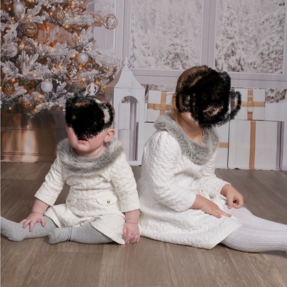 Janie and Jack White Quilted Holiday Dresses (6-12 months & 5) **TWO DRESSES** - Picture 4 of 5
